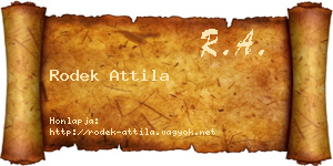 Rodek Attila névjegykártya